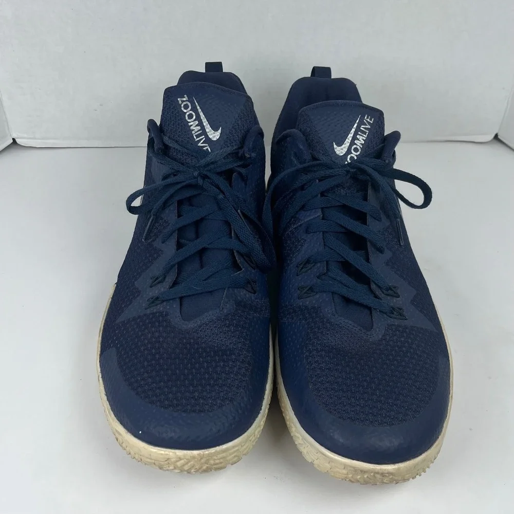 Nike Zoom Live II‎ Mens Basketball Shoes Navy Silver AJ7721-405 Size 17